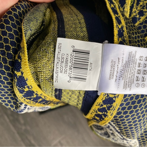 Herve Leger Unique Dress! Blue, Yellow & Cream Size XS - Picture 5 of 12